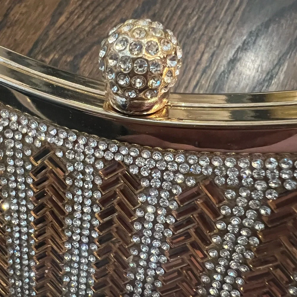 Incredible little gold and crystal fancy handbag - Picture 5 of 11
